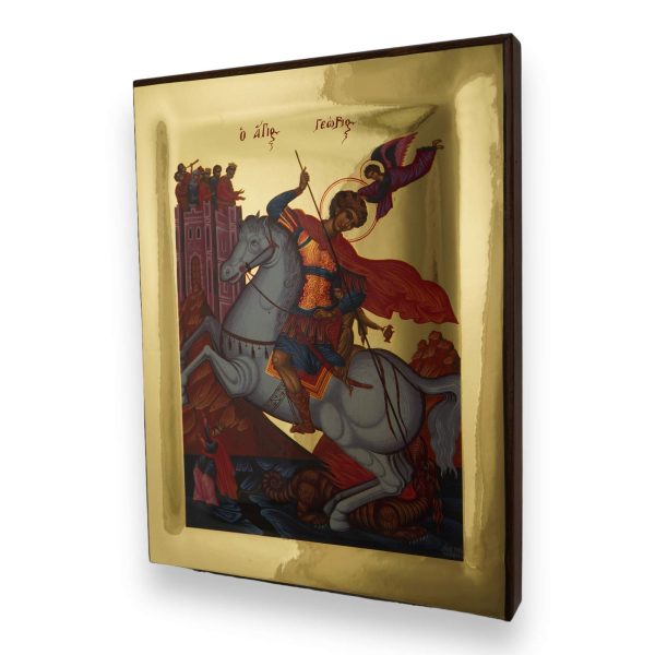 st george icon gold mirror handmade orthodox