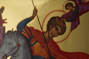 st george icon gold mirror handmade orthodox