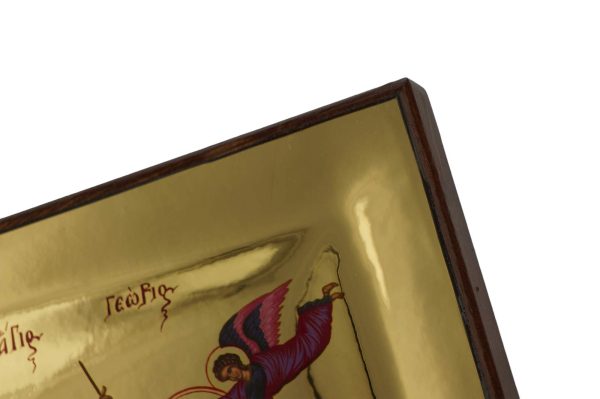st george icon gold mirror handmade orthodox