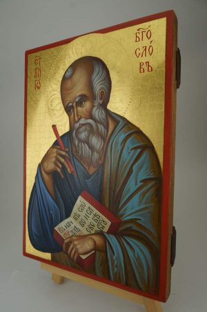 st john the theologian icon hand painted orthodox polished gold
