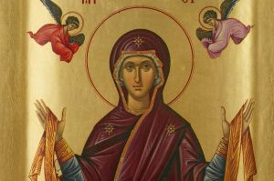 theotokos holy belt icon handmade greek orthodox