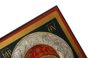 theotokos icon metal halo greek orthodox