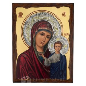 theotokos of kazan icon metal halo