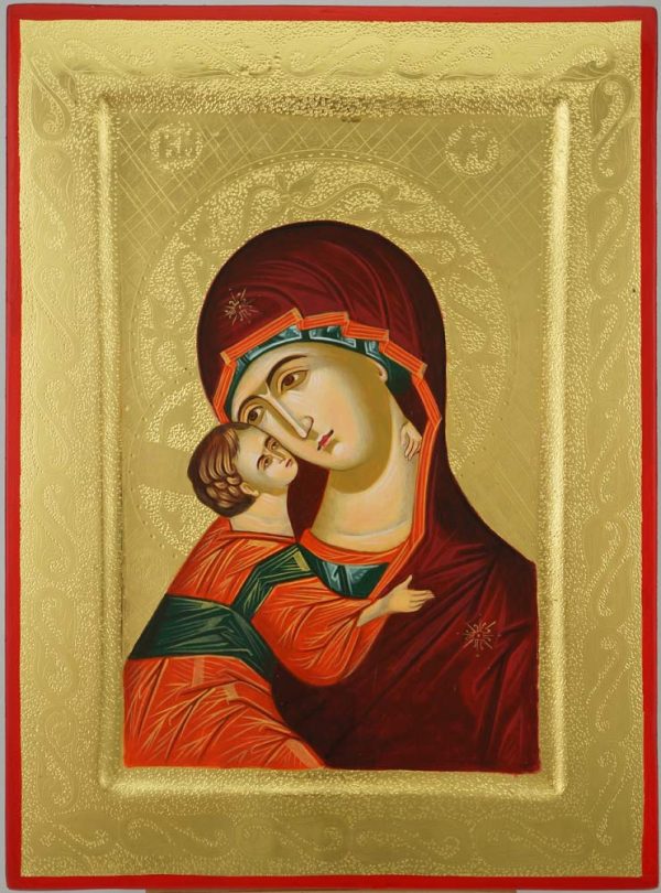 theotokos of vladimir icon polished gold orthodox