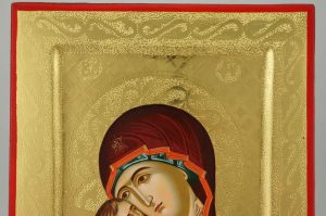 theotokos of vladimir icon polished gold orthodox