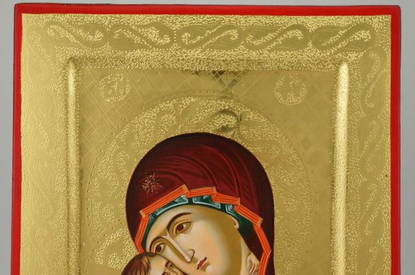 theotokos of vladimir icon polished gold orthodox