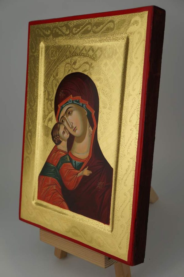 theotokos of vladimir icon polished gold orthodox