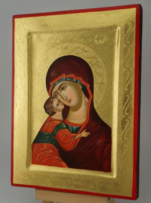 theotokos of vladimir icon polished gold orthodox
