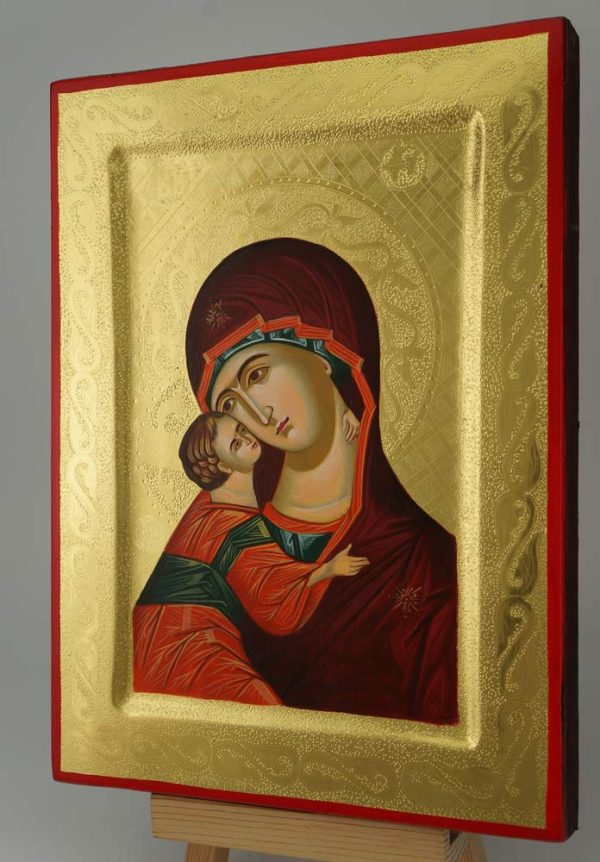theotokos of vladimir icon polished gold orthodox