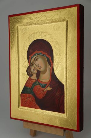 theotokos of vladimir icon polished gold orthodox