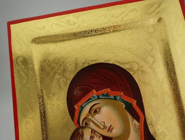 theotokos of vladimir icon polished gold orthodox