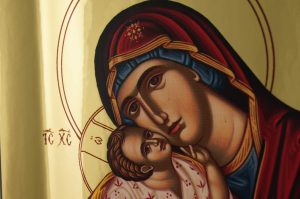 theotokos tenderness icon gold mirror orthodox