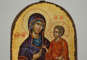 virgin mary hodegetria icon hand painted cretan icon
