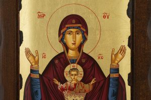 virgin mary inexhaustible cup icon handmade orthodox