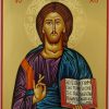 christ pantocrator icon hand painted greek orthodox water gilding