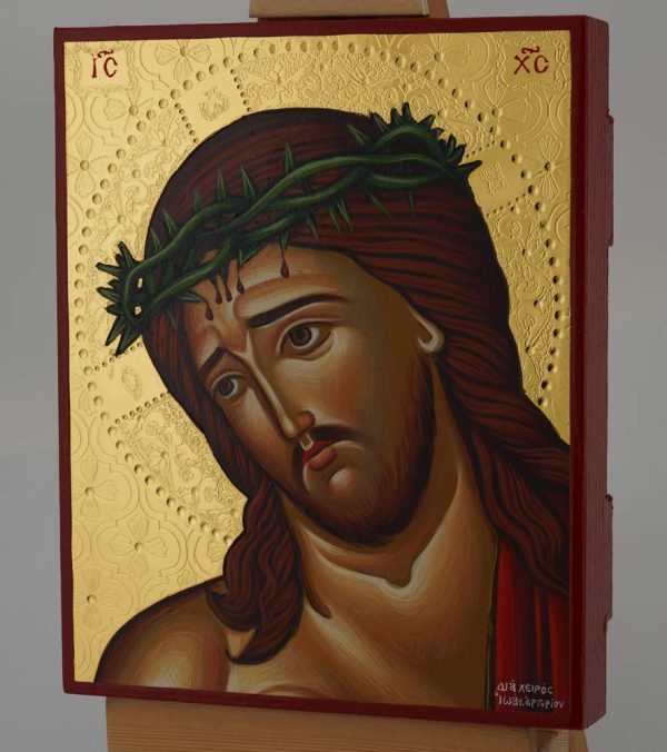 christ crown of thorns icon hand painted orthodox