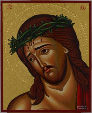 christ crown of thorns icon hand painted orthodox
