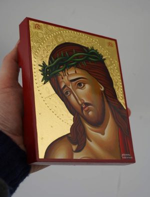 christ crown of thorns icon hand painted orthodox