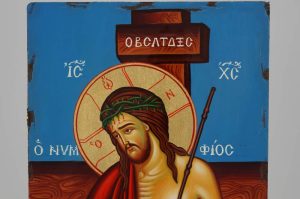 christ the bridegroom icon with cross hand painted greek