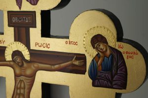 hand painted cross icon crucifix greek orthodox