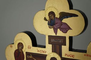 hand painted cross icon crucifix greek orthodox