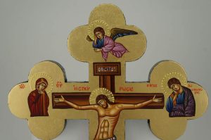 hand painted cross icon crucifix greek orthodox