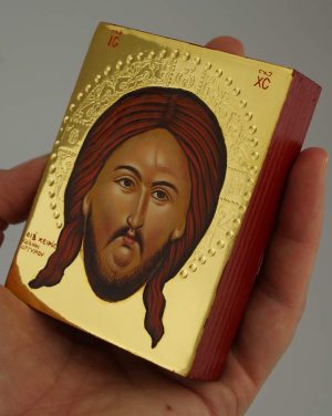 holy face icon miniature hand painted greek orthodox