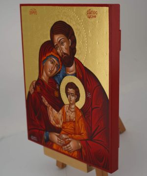 holy family orthodox icon polised gold