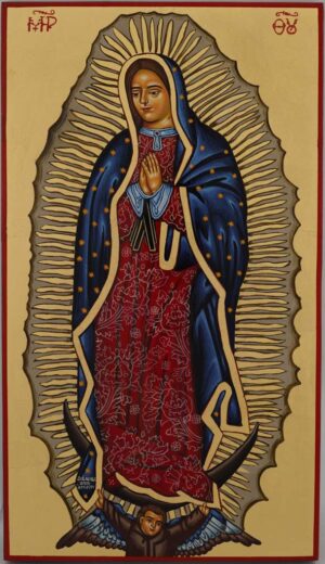 our lady of guadalupe icon hand painted