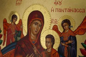 panagia pantanassa icon most holy queen of all greek hand painted