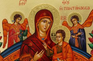 panagia pantanassa icon most holy queen of all greek hand painted