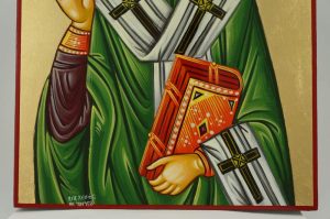saint patrick icon hand painted greek byzantine