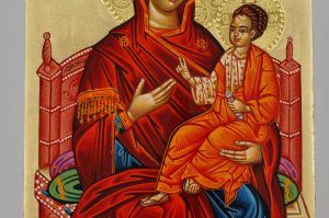 theotokos enthroned icon hand painted greek orthodox