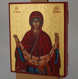 theotokos holy belt icon hand painted orthodox