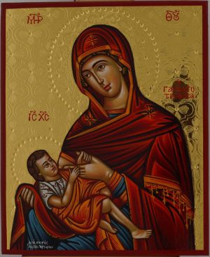 theotokos milk giver icon hand painted orthodox