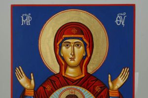 theotokos of the sign icon znamenie hand painted greek orthodox