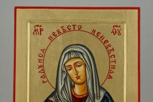 virgin mary extreme humility icon hand painted greek orthodox