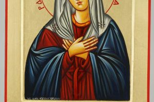 virgin mary extreme humility icon hand painted greek orthodox