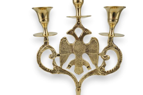 large byzantine brass candle holder for candles