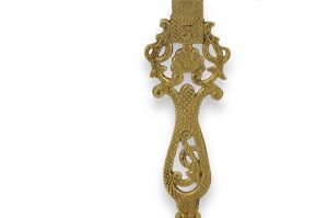 ornate brass standing cross