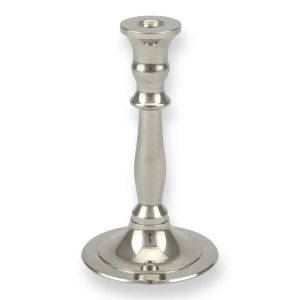 single brass candlestick holder nickel plated