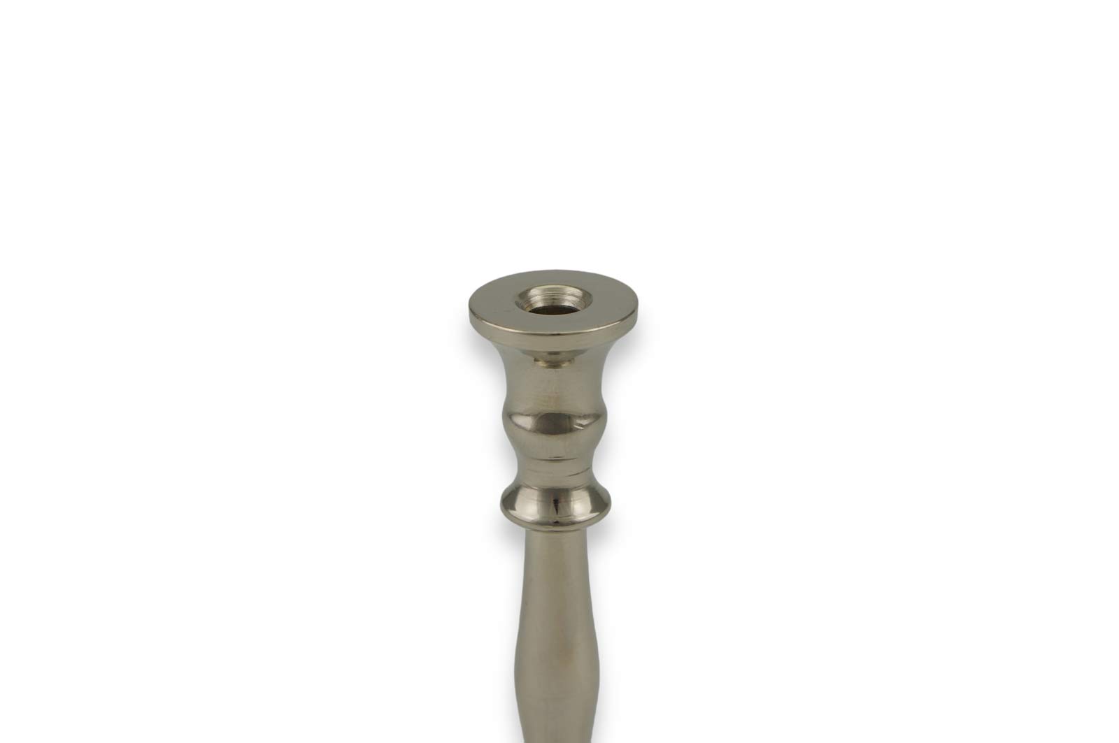 single brass candlestick holder nickel plated