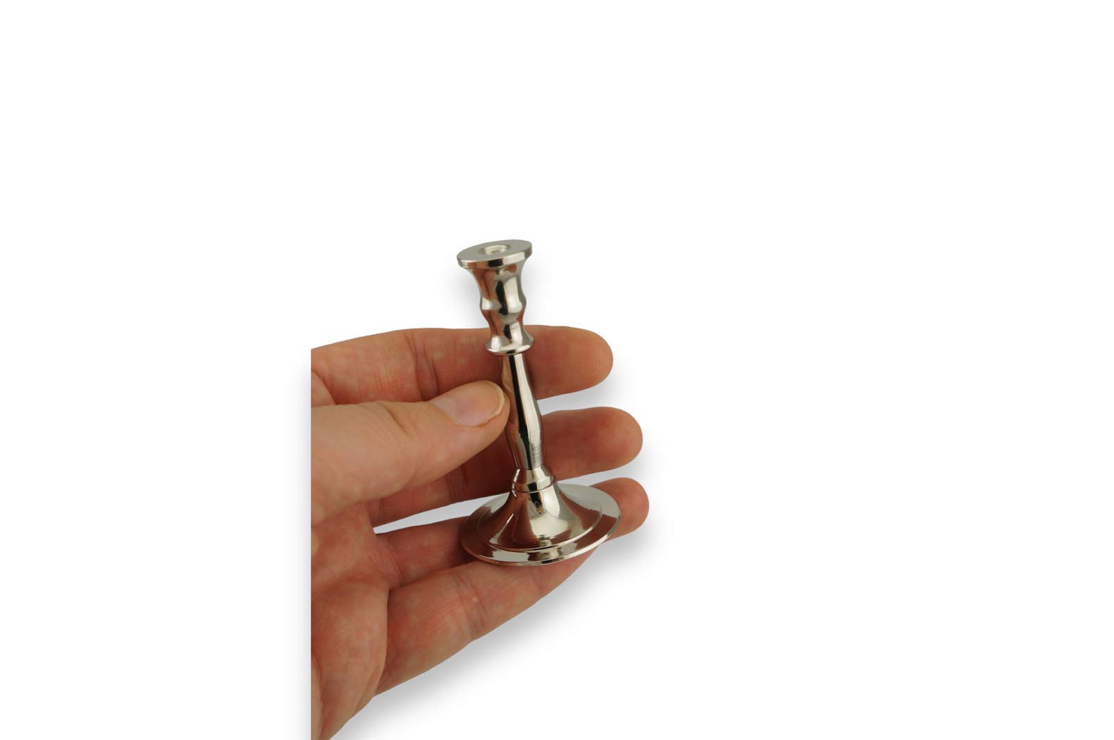 single brass candlestick holder nickel plated