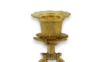 solid byzantine brass candle holder