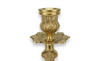 solid cross shape brass candle holder