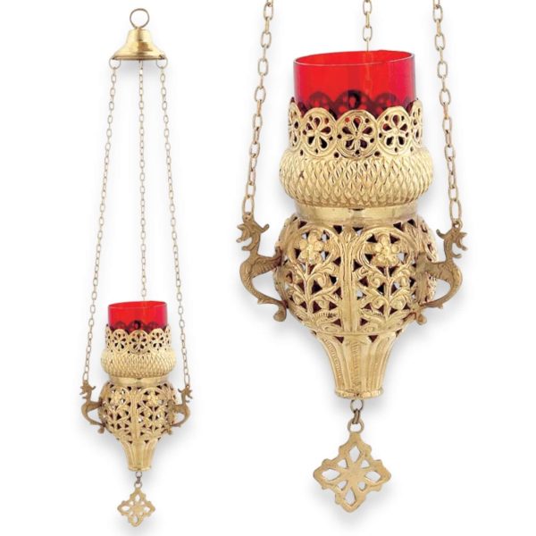 brass hanging vigil lamp