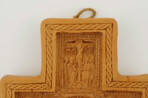 carved beeswax cross