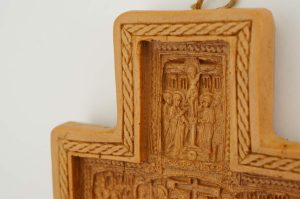carved beeswax cross