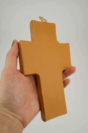 carved beeswax cross