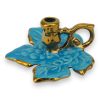 leaf shape ceramic candle holder candlestick